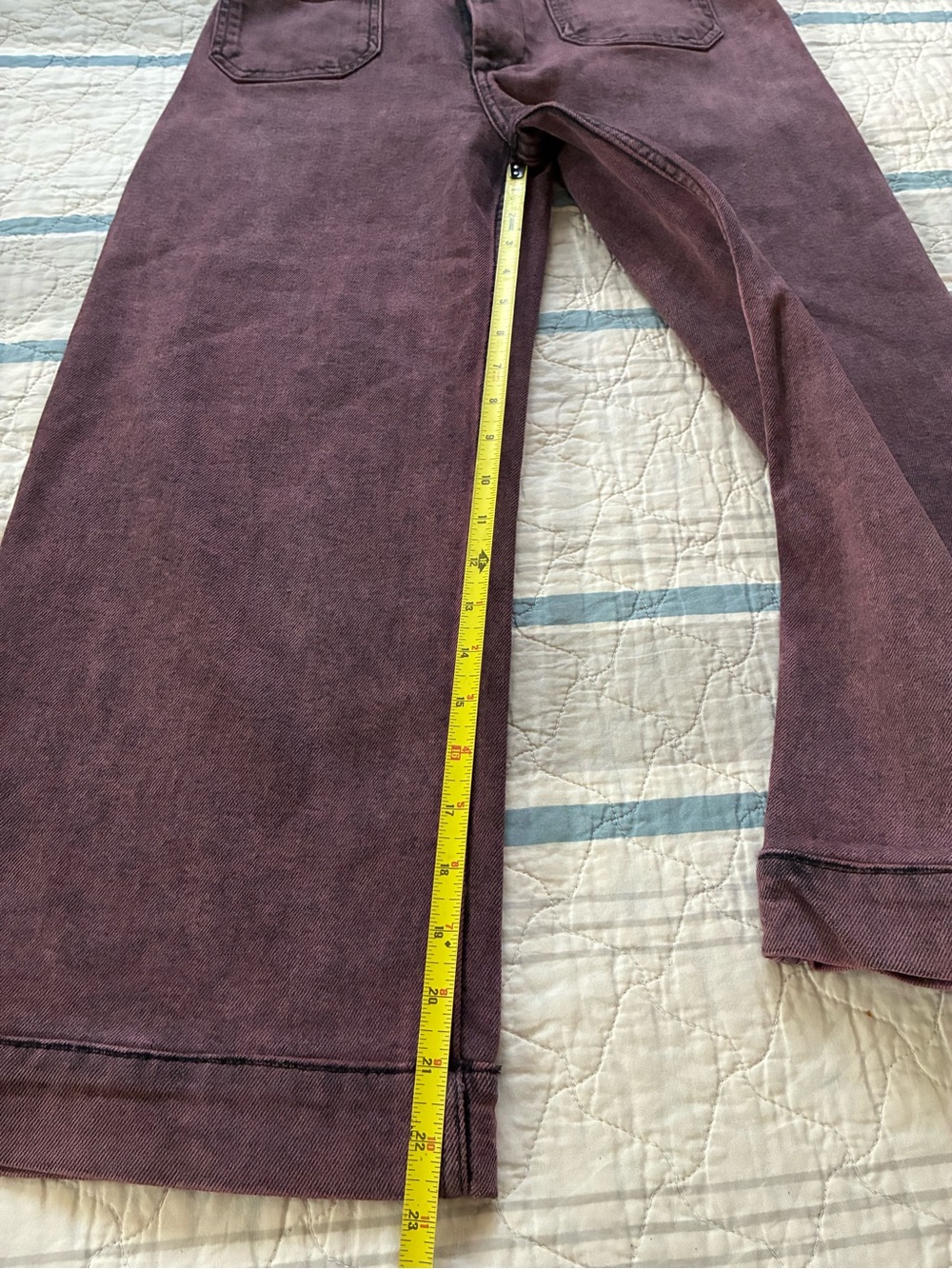Anthropologie Pilcro Skipper High-Rise Wide-Leg Cropped Jean Size 27 Dusty Plum - Picture 4 of 11
